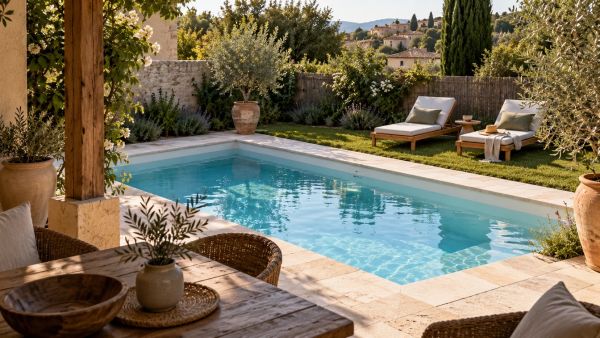 Piscine en coque polyester : aménagements pour petits espaces